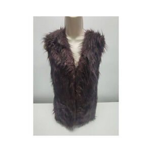 Women's  Faux Fur Vest  Sebby Collection Size XL - Brown
